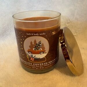 Bath & Body Works Chocolate Covered Orange Candle - Brown and Gold
